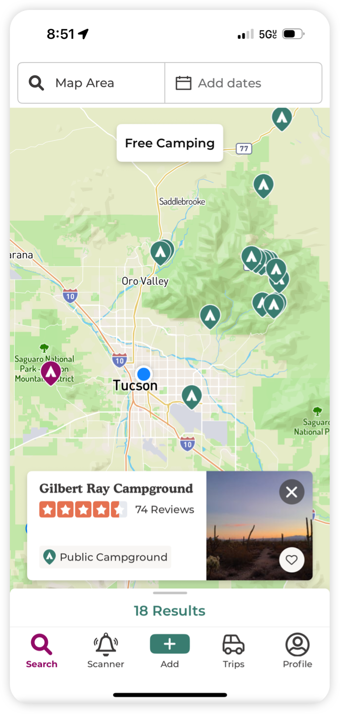 The Dyrt Public Map Card